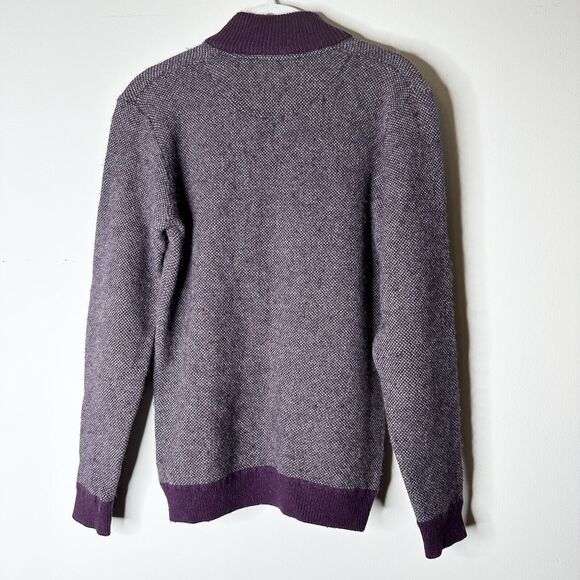 Ted Baker Sweater Mens S Maroon Wool Alpaca Pullover Henley Tweed Preppy Classic - Picture 2 of 13